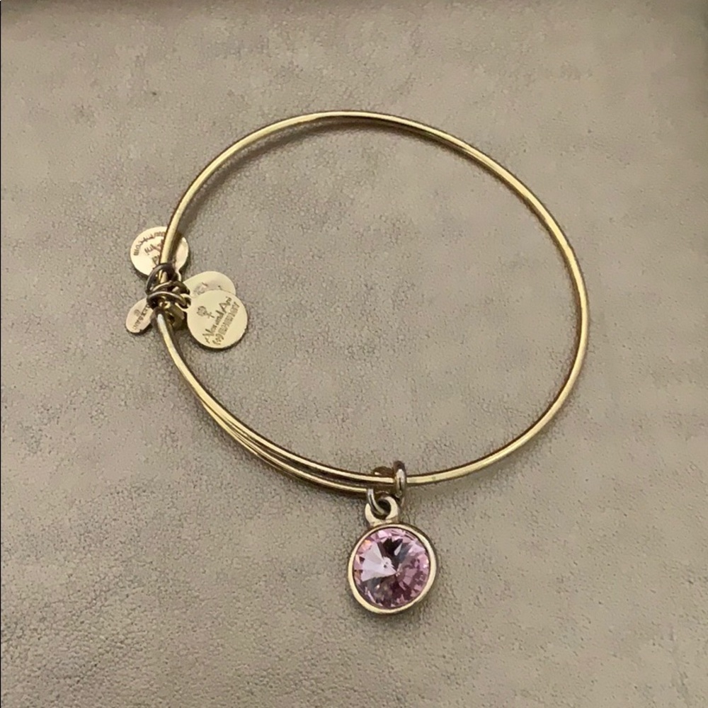 Alex and Ani pink stone bracelet